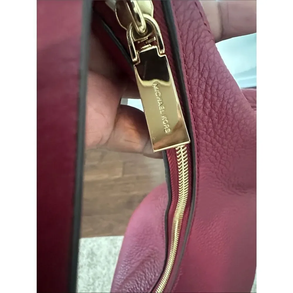 Michael Kors Lydia Large Red Hobo Shoulder Bag